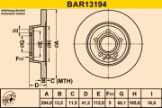 BAR13194 BARUM brzdový kotúč BAR13194 BARUM