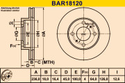BAR18120 Brzdový kotouč BARUM