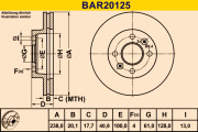 BAR20125 BARUM brzdový kotúč BAR20125 BARUM