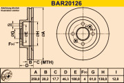 BAR20126 BARUM brzdový kotúč BAR20126 BARUM