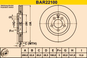 BAR22100 Brzdový kotouč BARUM
