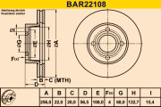 BAR22108 BARUM brzdový kotúč BAR22108 BARUM