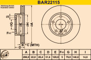 BAR22115 BARUM brzdový kotúč BAR22115 BARUM