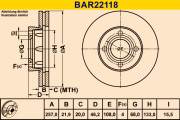 BAR22118 Brzdový kotouč BARUM