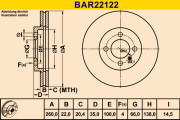 BAR22122 Brzdový kotouč BARUM