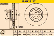 BAR22147 BARUM brzdový kotúč BAR22147 BARUM