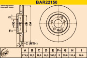 BAR22150 Brzdový kotouč BARUM