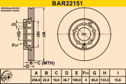 BAR22151 Brzdový kotouč BARUM