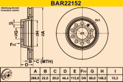BAR22152 BARUM brzdový kotúč BAR22152 BARUM