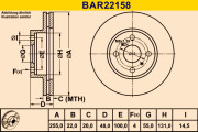 BAR22158 Brzdový kotouč BARUM