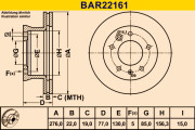 BAR22161 Brzdový kotouč BARUM