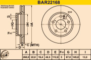 BAR22168 BARUM brzdový kotúč BAR22168 BARUM
