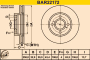 BAR22172 BARUM brzdový kotúč BAR22172 BARUM