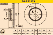 BAR22179 BARUM brzdový kotúč BAR22179 BARUM