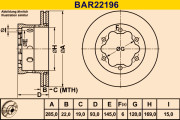 BAR22196 BARUM brzdový kotúč BAR22196 BARUM