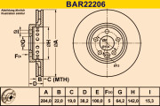 BAR22206 Brzdový kotouč BARUM
