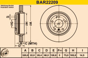 BAR22209 Brzdový kotouč BARUM