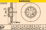 BAR22241 Brzdový kotouč BARUM