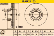 BAR24103 Brzdový kotouč BARUM