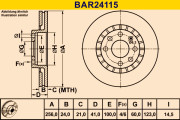 BAR24115 BARUM brzdový kotúč BAR24115 BARUM