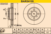 BAR24120 BARUM brzdový kotúč BAR24120 BARUM