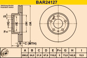 BAR24127 Brzdový kotouč BARUM