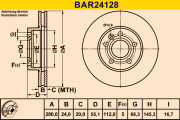 BAR24128 Brzdový kotouč BARUM