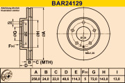 BAR24129 BARUM brzdový kotúč BAR24129 BARUM