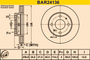 BAR24136 BARUM brzdový kotúč BAR24136 BARUM