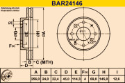 BAR24146 Brzdový kotouč BARUM