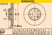 BAR24152 Brzdový kotouč BARUM