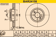 BAR24158 BARUM brzdový kotúč BAR24158 BARUM