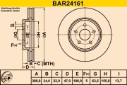 BAR24161 Brzdový kotouč BARUM