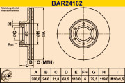 BAR24162 Brzdový kotouč BARUM
