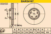 BAR24167 Brzdový kotouč BARUM