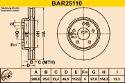 BAR25110 BARUM brzdový kotúč BAR25110 BARUM
