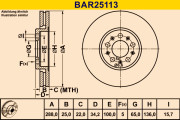 BAR25113 BARUM brzdový kotúč BAR25113 BARUM