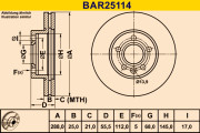 BAR25114 BARUM brzdový kotúč BAR25114 BARUM