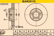 BAR25115 BARUM brzdový kotúč BAR25115 BARUM