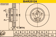 BAR25124 Brzdový kotouč BARUM