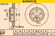 BAR25138 BARUM brzdový kotúč BAR25138 BARUM