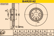 BAR25142 BARUM brzdový kotúč BAR25142 BARUM
