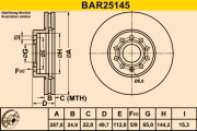 BAR25145 Brzdový kotouč BARUM