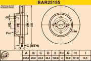 BAR25155 BARUM brzdový kotúč BAR25155 BARUM