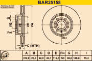 BAR25158 BARUM brzdový kotúč BAR25158 BARUM