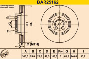 BAR25162 BARUM brzdový kotúč BAR25162 BARUM
