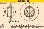 BAR25184 BARUM brzdový kotúč BAR25184 BARUM