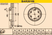 BAR26109 BARUM brzdový kotúč BAR26109 BARUM