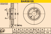 BAR26120 Brzdový kotouč BARUM