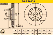 BAR26138 Brzdový kotouč BARUM